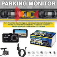 Camera de bord, inregistrare fata/spate, Super HD 1296P, Display 4 inch, Touch Screen, Night Vision, Loop Recording, Goodyear GY906668